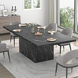 HSH 71” Black Dining Table for 6-8, Rectangle