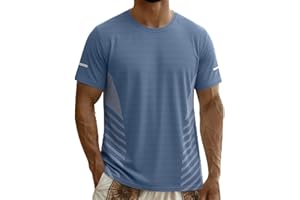 Mens T Shirts Quick Dry Gym Shirt Lightweight Short Sleeve Crew Neck Shirts Casual Workout Athletic Running Fit Tops