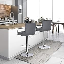 Yaheetech Bar Stools Set of 4, PU Leather