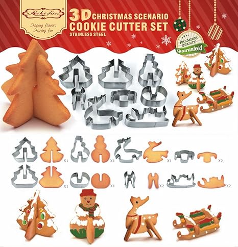 Biscotti Albero Di Natale 3d.3d Biscotti In Acciaio Inox Biscotto Mold Albero Di Natale Pupazzo Di Neve Slitta Elk Yicol Nuovi Prodotti Set Off Atmosfera Natalizia Amazon It Casa E Cucina