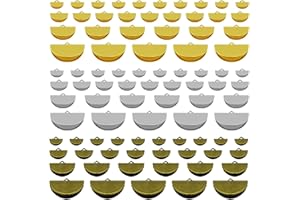 OUBAKA 240pcs Pinch Crimp Ends for Jewelry Making,Half Round Ribbon Cord Crimp Ends 13mm 15mm 20mm 25mm Leather Crimp Ends Fan Shape Fastener Clasps with Loop for DIY Craft Choker Anklets (3Colors,4Sizes)