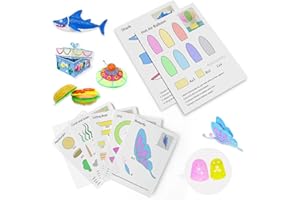 Dayker 3D Printing Pen Drawing Book, 40 Patterns Colorful Painting Graffiti Template, Thick Paper Stencils with A PVC Transpa
