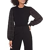 Club Monaco Women's Woven Sleeve Crew