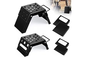 DaisyInner 2 Pcs Black Moto Starting Block Aid Adjustable 3-9" Starting Blocks Motorsport Foot Stool Dirt Bike Accessories for E Bikes Youth Moto Crossers Touring Motorcycles