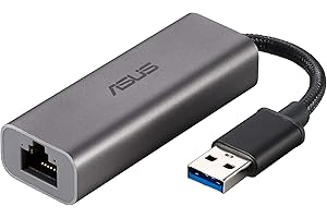 ASUS 2.5G Ethernet USB Adapter (USB-C2500) Wired LAN Network Connection for Mac OS, Linux, Windows, Backward Compatible on 2.5G, 1G, 100Mbps, Ideal for Gaming