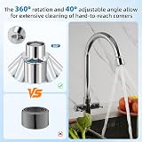 Hibbent Kitchen Sink Faucet Aerator 360° Swivel 22mm Chrome, 2 Modes view 2