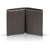 Stealth Mode Quad-Fold Leather Wallet for Men - RFID Mens Wallet with 14 Card Slots, 2 ID Windows, Dual Cash Compartment - Genuine Leather, RFID Blocking Technology, Gift-Ready Packaging (Grey)
