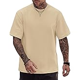 Herberton Mens Oversized T-Shirts Heavyweight Cotton Crew Neck Stretch Fashion Thick Tee Tops