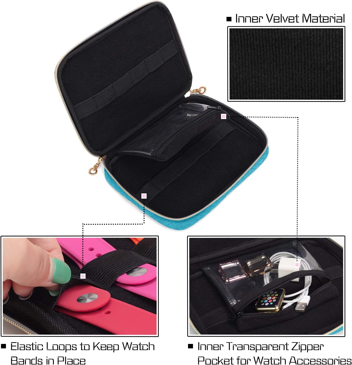 Teamoy Watch Strap Storage Case Holds 12pcs Watch Straps - Image 3