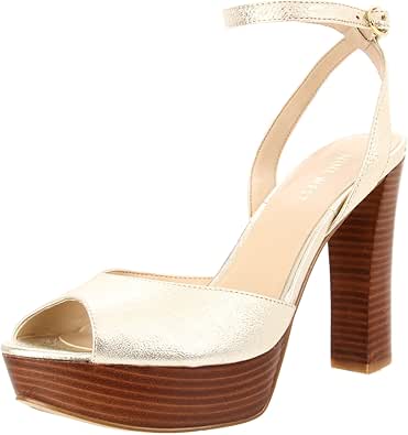 Amazon.com | Nine West Women's Calculate Ankle-Strap Sandal,Off White,11 M US | Platforms & Wedges