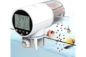 JuzPetz Automatic Fish Feeder Dispenser for Aquarium, 200ml Large Capacity Auto Turtle Fish Feeder for Small Tank, Battery Powered Food Feeding Timer for 7, 14 Day Weekend Vacation, Batteries Included