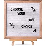 UPASCON 10"x10" Changeable Felt Letter Boards with Oak Wood Frame,460 Letters and Patterns,for Messages,Menus,Planning