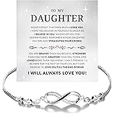 KOLSTRAW Daughter Infinity Heart Bracelet, I Love You, Jewelry Gift From Mom or Dad With Heartfelt Message & Elegant Box
