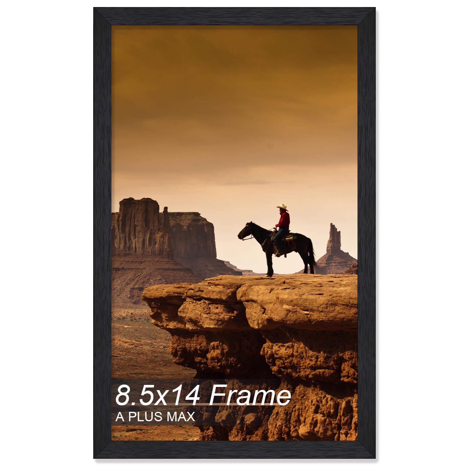 A PLUS MAX 8.5x14 Picture Frame, Black Engineered