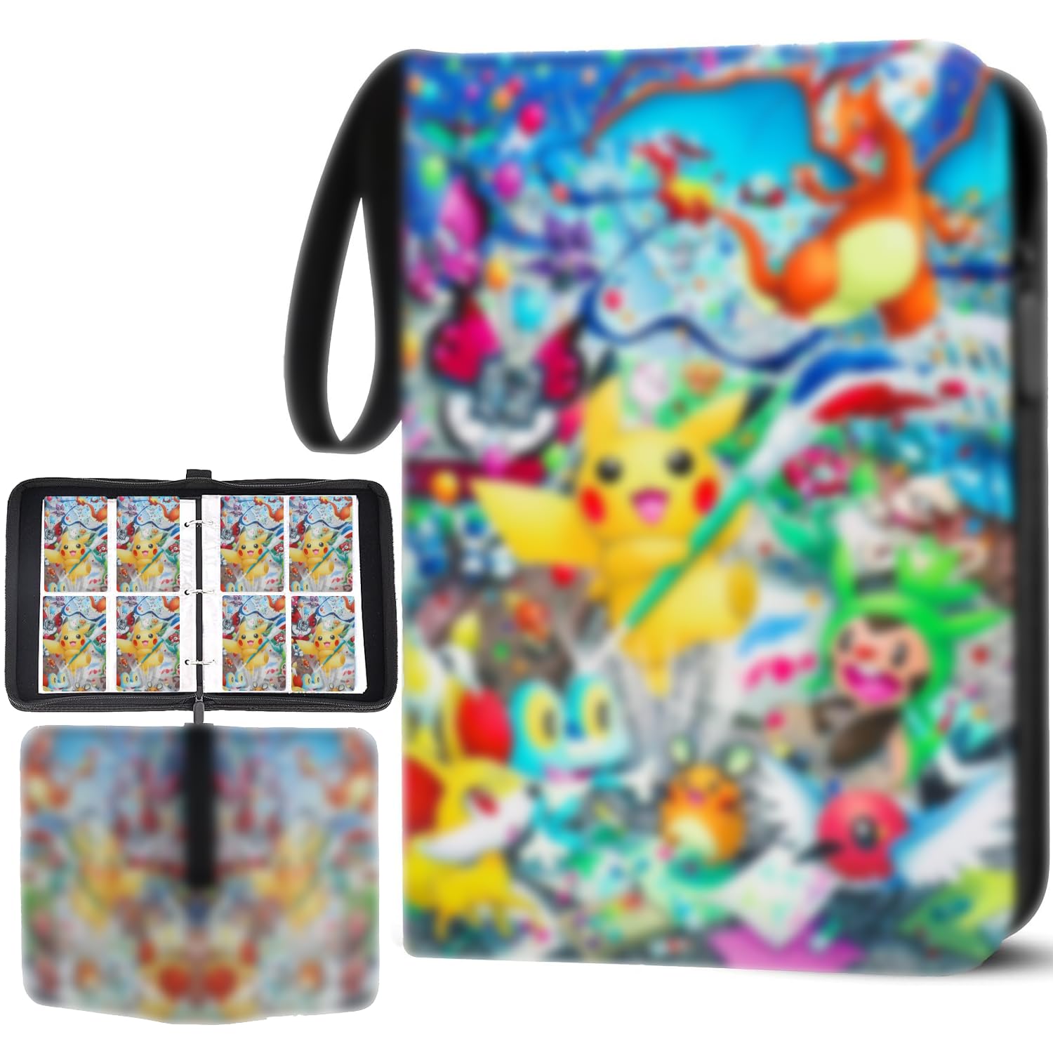 ZHUIYIWIN 9-Pocket Trading Card Zip Binder,900 Pockets Card Binder Folder, PU Leather Card Folder Trading for Collectible Games, Sports, TCG (Assembly, 900 Pockets) — image 1