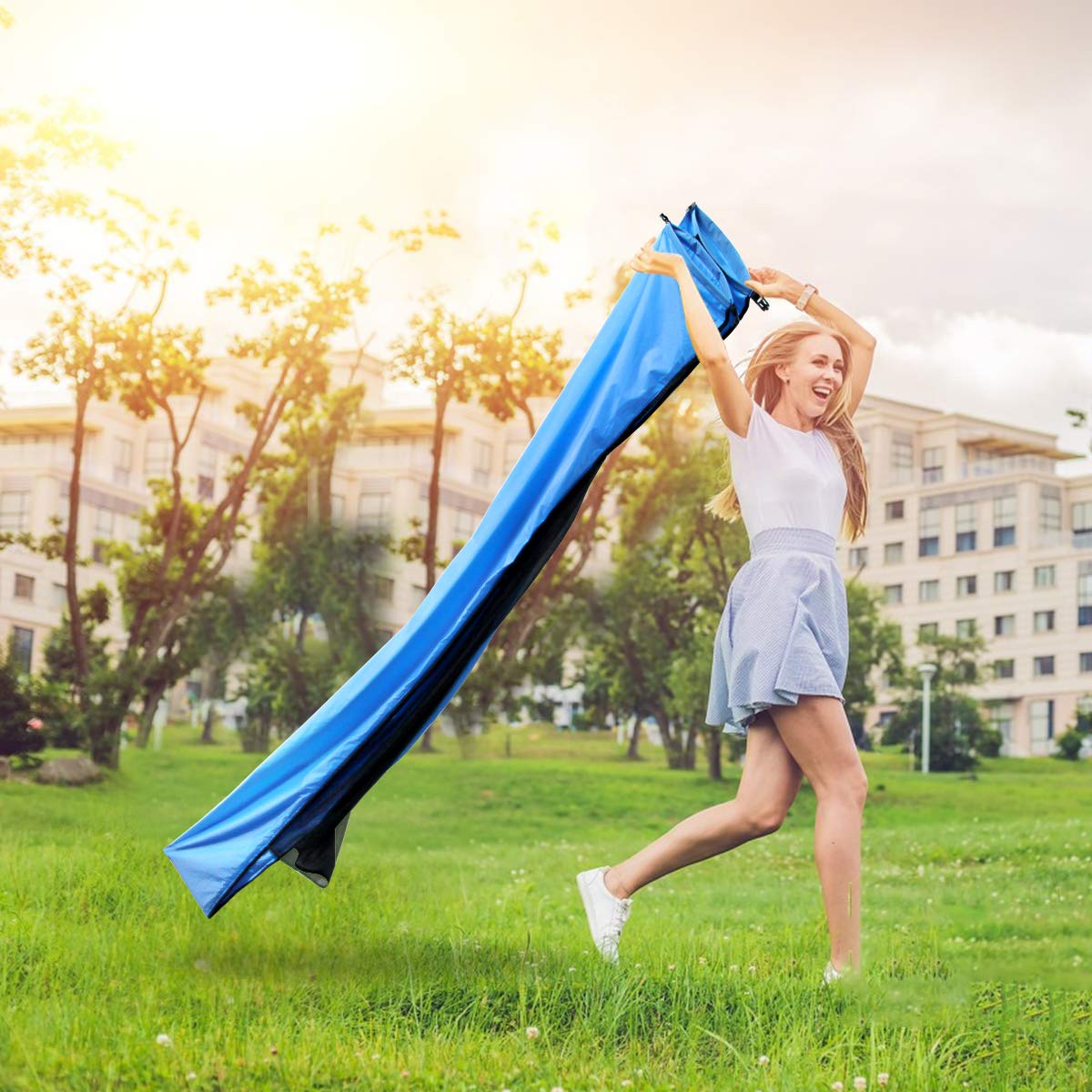 Dreampark Inflatable Water Hammock Pool Floats Portable Floating Lounger Chair for Adults & Kids, Summer Swimming Pool Beach Travel Accessories, 440lb Capacity Fast Inflated No Pump Needed