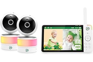 Leapfrog 2 Camera Video Baby Monitor with 7” High Definition 720p Display, 360 Degree Panoramic Viewing Pan & Tilt HD Camera,