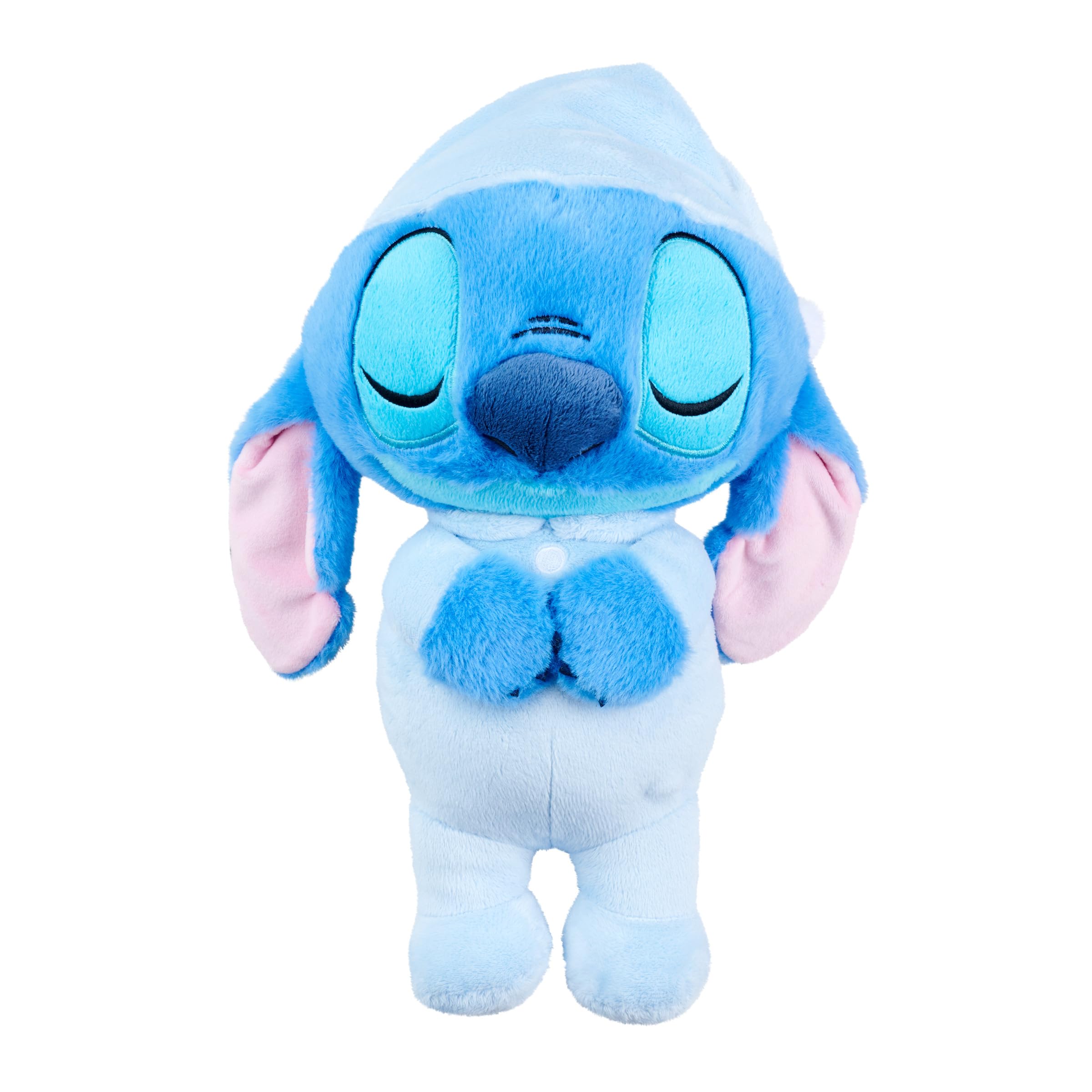 Simba Stitch Plüschtier mit Sound, 31 cm, liegend mit Schlafanzug, Atmung, Licht und entspannende Musik, geeignet ab 0 Monaten, offizielles Disney-Lizenzprodukt