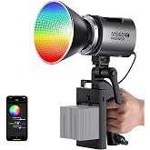 NEEWER MS60C RGBWW LED Video Light with 2.4G/App Control, 65W Metal Mini | RGB COB Continuous Output Lighting, Bowens Mount Handheld Spotlight, 2700K-6500K 8300lux CRI 97+/TLCI 98+ 17 Effects + RGBCW