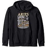 Aries Lady Shirt Astrology Zodiac Sign Aries Woman Girl Zip Hoodie