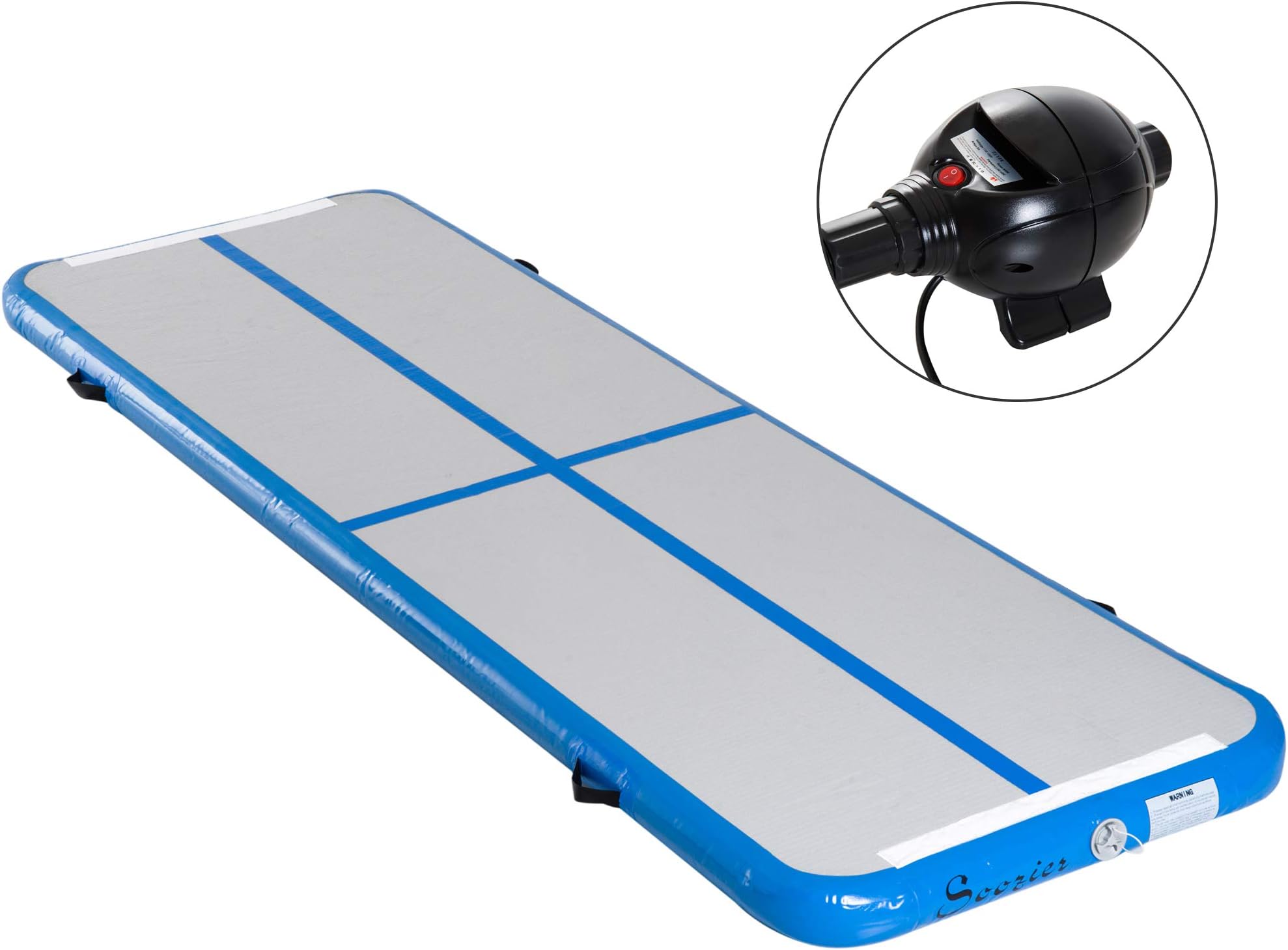 Soozier 10' Inflatable Portable Air Track Gymnastics Ballet Martial Arts Recreational Indoor Mat