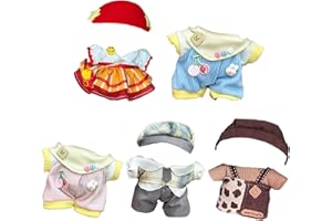 Ezcora Doll Clothes, 5 Pack Outfits for 15-17cm Doll, Perfect for Play & Display (No Dolls) (Set 2)
