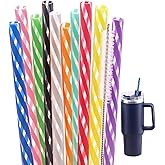 Dakoufish 12 Inch 10 Color Replacement Reusable Drinking Straw for Stanley 40 oz 30 oz 24 oz Tumbler,Dishwasher Safe Plastic 