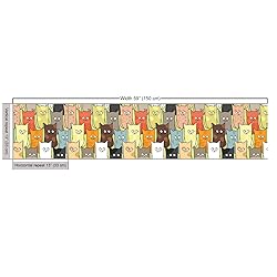 Ambesonne Cats Fabric by The Yard, Funny Colorful