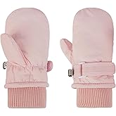 INOGIH Kids Toddler Snow Mittens Winter Cold Weather Fleece WarmWater-repellent Ski-Mittens for Baby Girls Boys