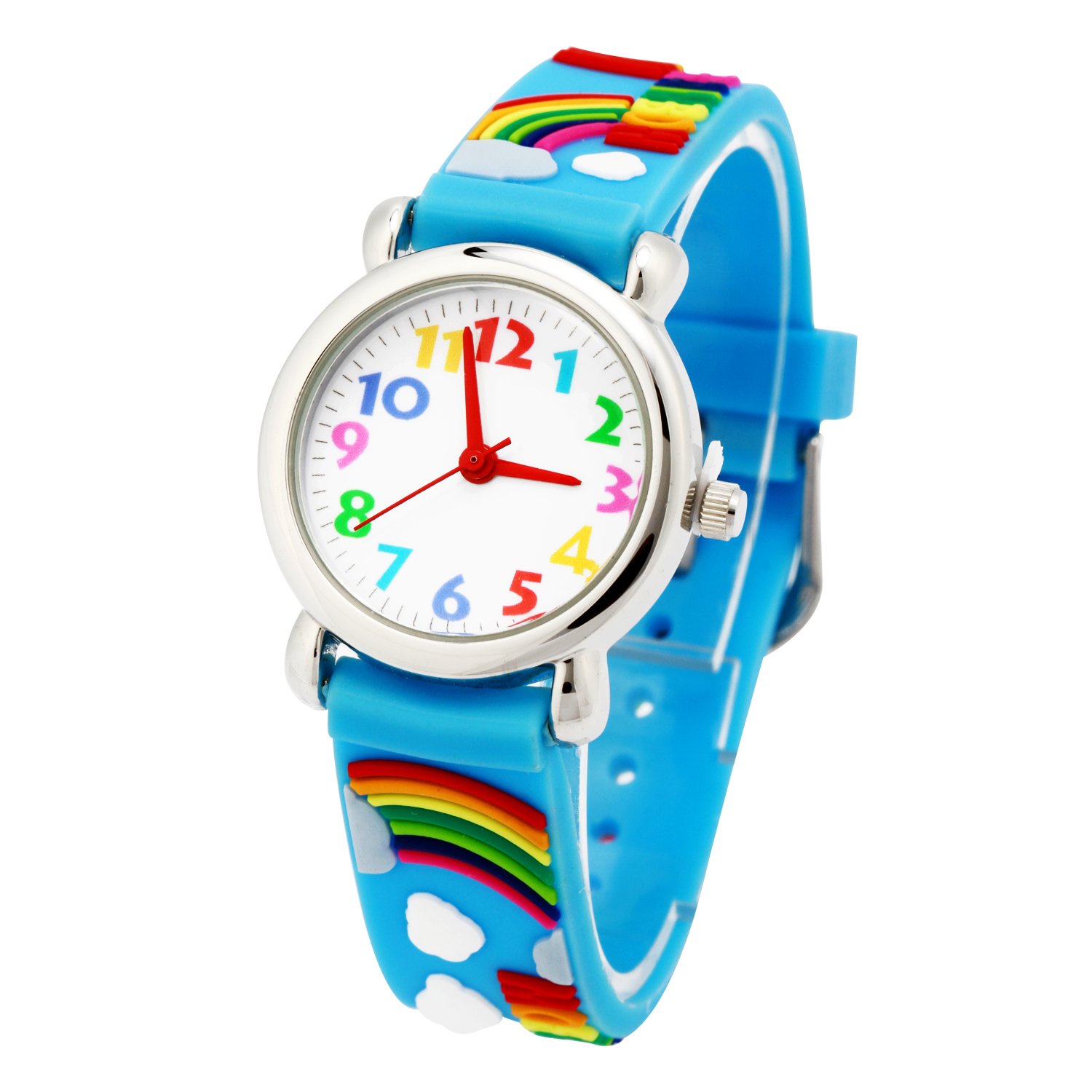 Mixe Time Teacher Analog Wrist Watch Cartoon 3D Band Environment Friendly Silicone (Blue Rainbow) — image 1
