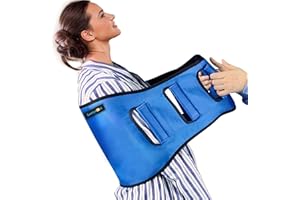 Leetye Mei Transfer Belt Transfer Sling - Padded Gait Belt - Heavy Duty Patient Lift, Mobility Standing and Lifting Aid for Disabled, Elderly, Injured - Safely Move from Bed and Wheelchair (Blue)