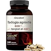 NatureBell Fadogia Agrestis - 240 Capsules - 600mg Fadogia Agrestis with 400mg Tongkat Ali - High Strength Extracts for Vitality & Workout Performance Support*