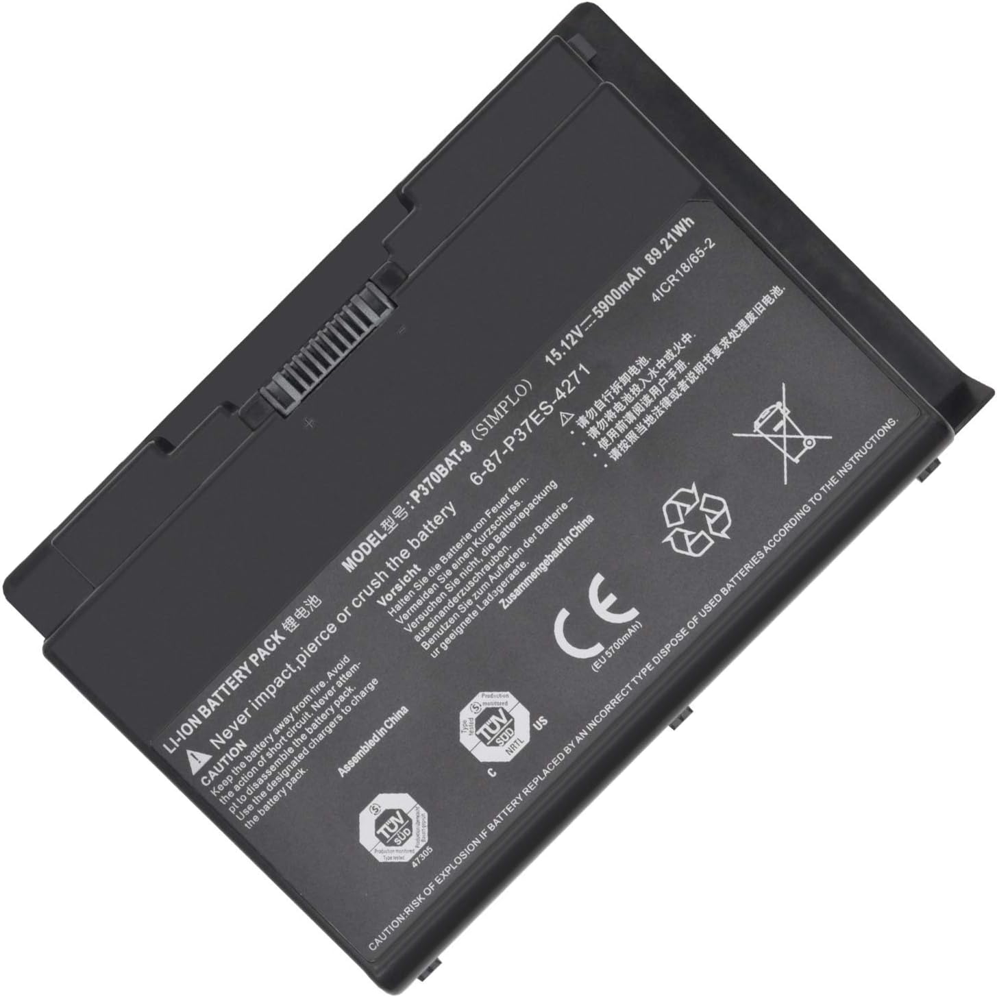 P370BAT-8 6-87-P37ES-427 6-87-P37ES-4271 Laptop Battery For Clevo P370EM P370SM P370SM3 P370EM3 P370SM-A P375SM P377SM-A P751ZM Series For SAGER NP9380 NP9380-S NP9390 (15.12V 5900mAh 89.21Wh) - Image 4