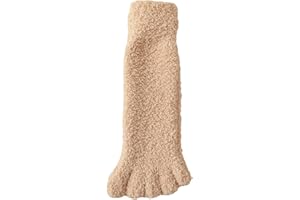 Womens Fuzzy Toe Socks Color Winter Thick Thermal Warm Coral Fleece Furry Five Finger Socks for Casual Home Sleep Size Socks