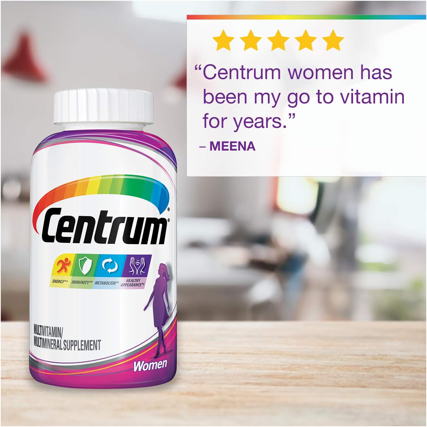 Centrum Multivitamin for Women, Multivitamin/Multimineral Supplement with Iron, Vitamins D3, B and Antioxidants - 120 Count: Health & Personal Care