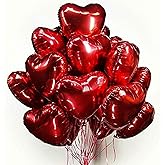 30 pcs Red Heart Balloons 18" Foil Love Balloons Mylar Balloons, heart balloons Valentines Day Decorations Balloons for Valentines Day,Propose wedding Party Backdrop Birthday Party Supplies