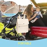 LANDICI Apricot Baby Changing Bag Backpack Diaper Backpack with Mat view 5