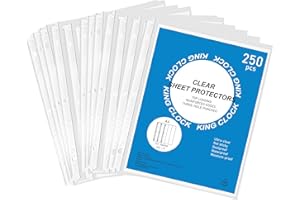 ALACOOYA 250 Packs Sheet Protectors 8.5 x 11 inch Clear Page Protectors for 3 Ring Binder, Plastic Sleeves for Binders, Top Loading Paper Protector Letter Size
