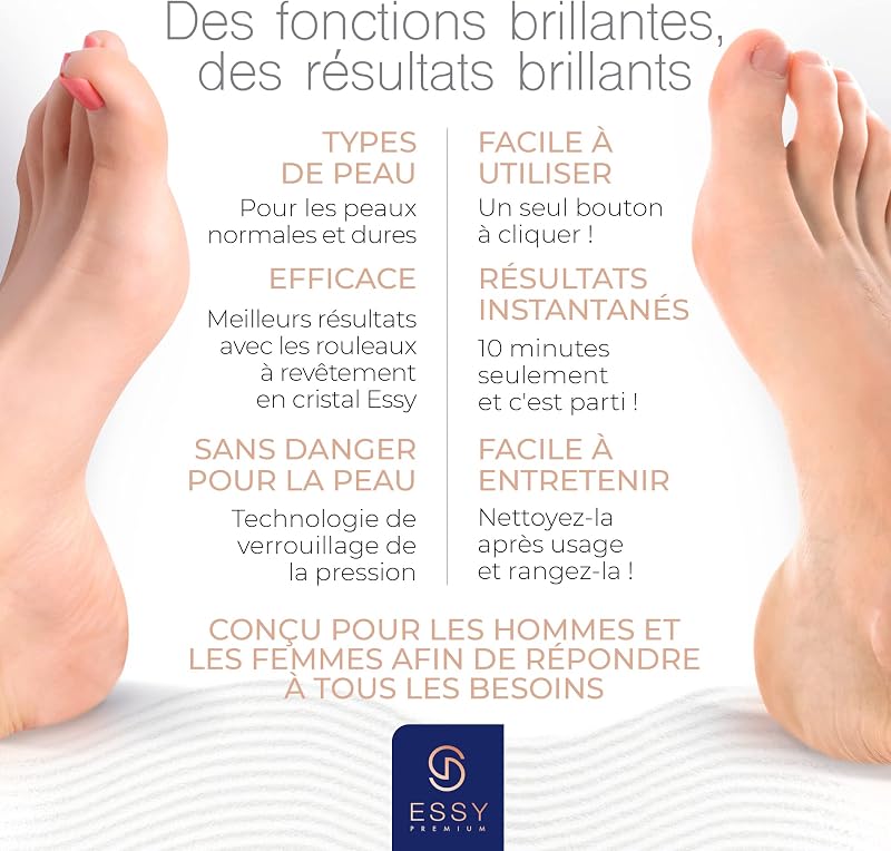 Lime à Pieds Électrique avec 5 Rouleaux de Rechange (Marine)