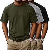 Evervibe 3 Pack Men's Big and Tall Cotton T-Shirts L-5XL Workout Raglan Short Sleeve Shirts Athletic Tops Casual Summer Tees