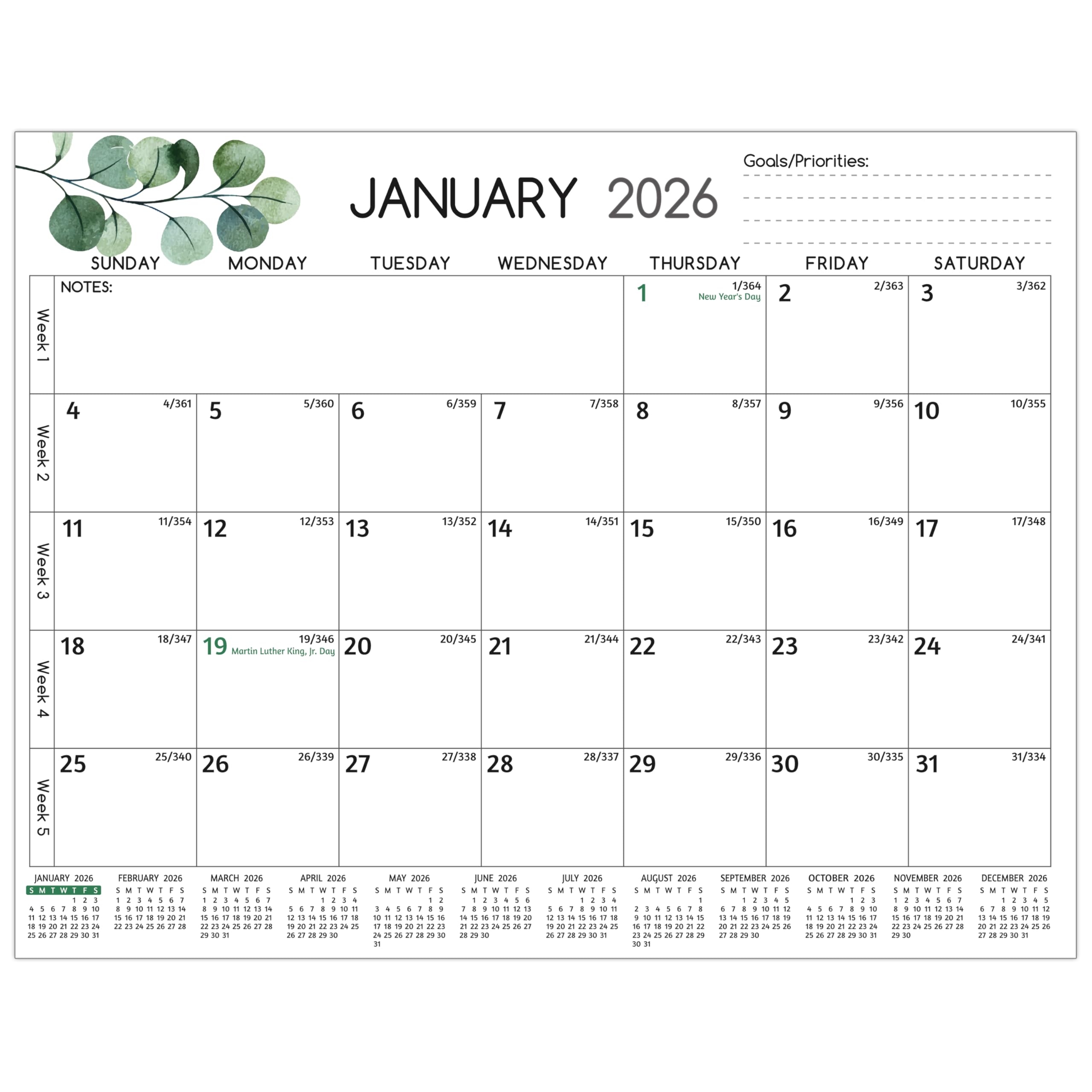 Photo 1 of 2025-2026 Magnetic Calendar for Refrigerator - Run Now to Dec 2026, 11'' x 8.5'', 2026 Monthly Calendar with Strong Magnets, Thicker Paper, Hard Cardboard, Priorities ? Notes, Yearly Overview