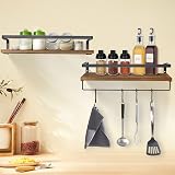AGM Floating Shelves Wall Mounted Shelf Set of 2 with Towel Bar 33 lbs view 6