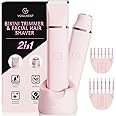 VG VOGCREST Electric Bikini Trimmer: 2 in1 Body Facial Hair Remover - Painless Pubic Hair Shaver (Pink)
