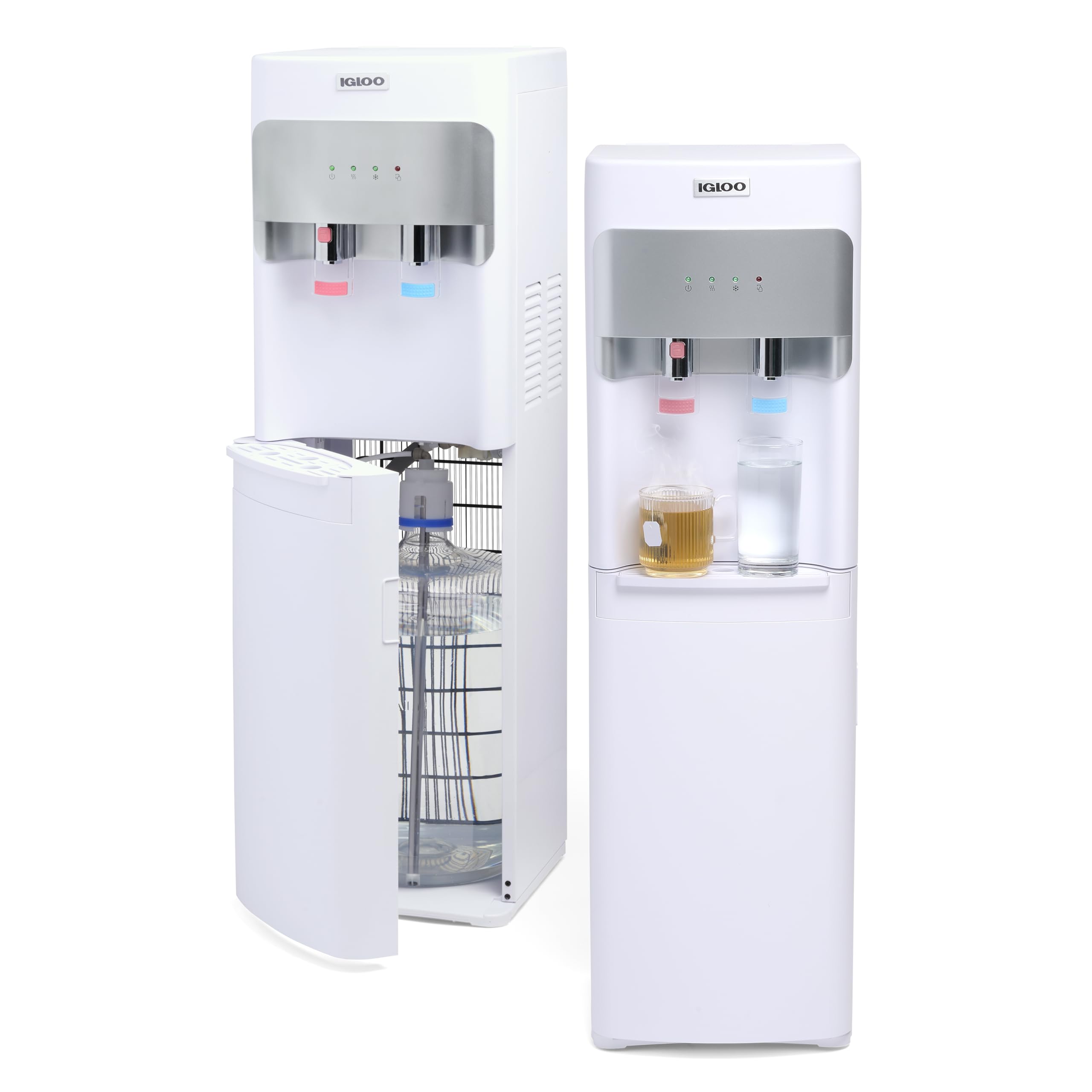 Photo 1 of Igloo Retro Bottom Load Water Cooler Dispenser - Hot, Cold, or Room-Temperature Water - Holds 3 or 5 Gallon Bottles - Child Safety Lock - Perfect for Homes, Kitchens, Dorms - White