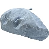 FEOYA 2025 Denim Beret Hat Painter Hat Cotton for Women Y2k Artist Hats with Adjustable Strap