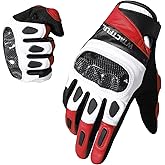 WTACTFUL Goatskin Leather Carbon Knuckle Motorcycle Gloves for Ultimate Protection and Comfort