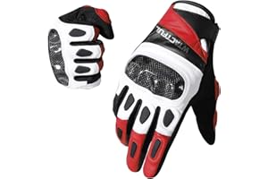 WTACTFUL Goatskin Leather Carbon Knuckle Motorcycle Gloves for Ultimate Protection and Comfort