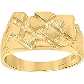 Jewels By Lux 10kt Yellow Gold Mens Nugget Fashion Ring