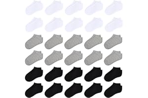 SPTRAMLE Toddler Socks 30 Pairs Kids Low Cut Socks for Boys Girls 1-14 Years Old Baby Children No Show Ankle Socks Set