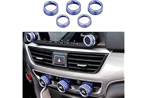 Ramecar for Accord Climate Control Switch AC Knob Sound Volume Button for 10th Gen Honda Accord Sedan Sport EX EX-L LX 2018 2019 2020 2021 2022, Aluminum blue, 5pcs